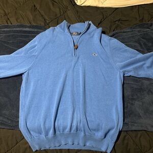 Men's baby blue Vineyard Vines Quarter zip Sweater